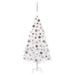 Forhåndsbelyst kunstig juletre med kulesett hvit 150 cm PVC