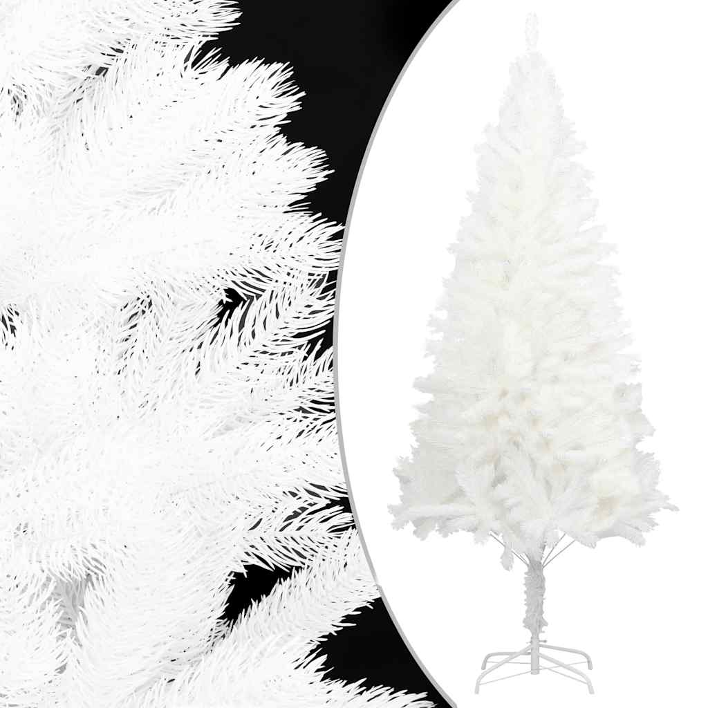 Forhåndsbelyst kunstig juletre med kulesett hvit 150 cm