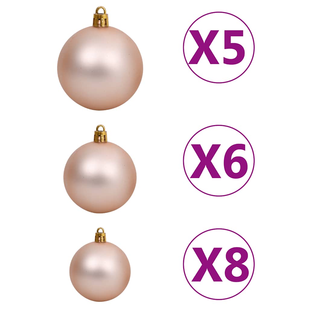 Forhåndsbelyst kunstig juletre med kulesett 120 cm grønn