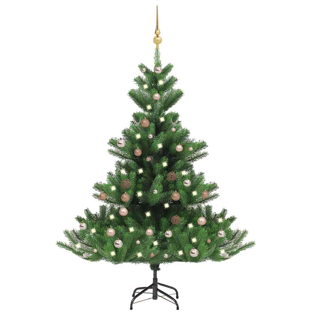 Nordmann kunstig juletre med LED og kulesett gran grønn 150 cm