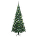 Forhåndsbelyst kunstig juletre med kulesett L 240 cm grønn
