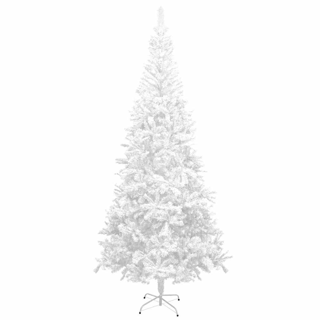Forhåndsbelyst kunstig juletre med kulesett L 240 cm hvit