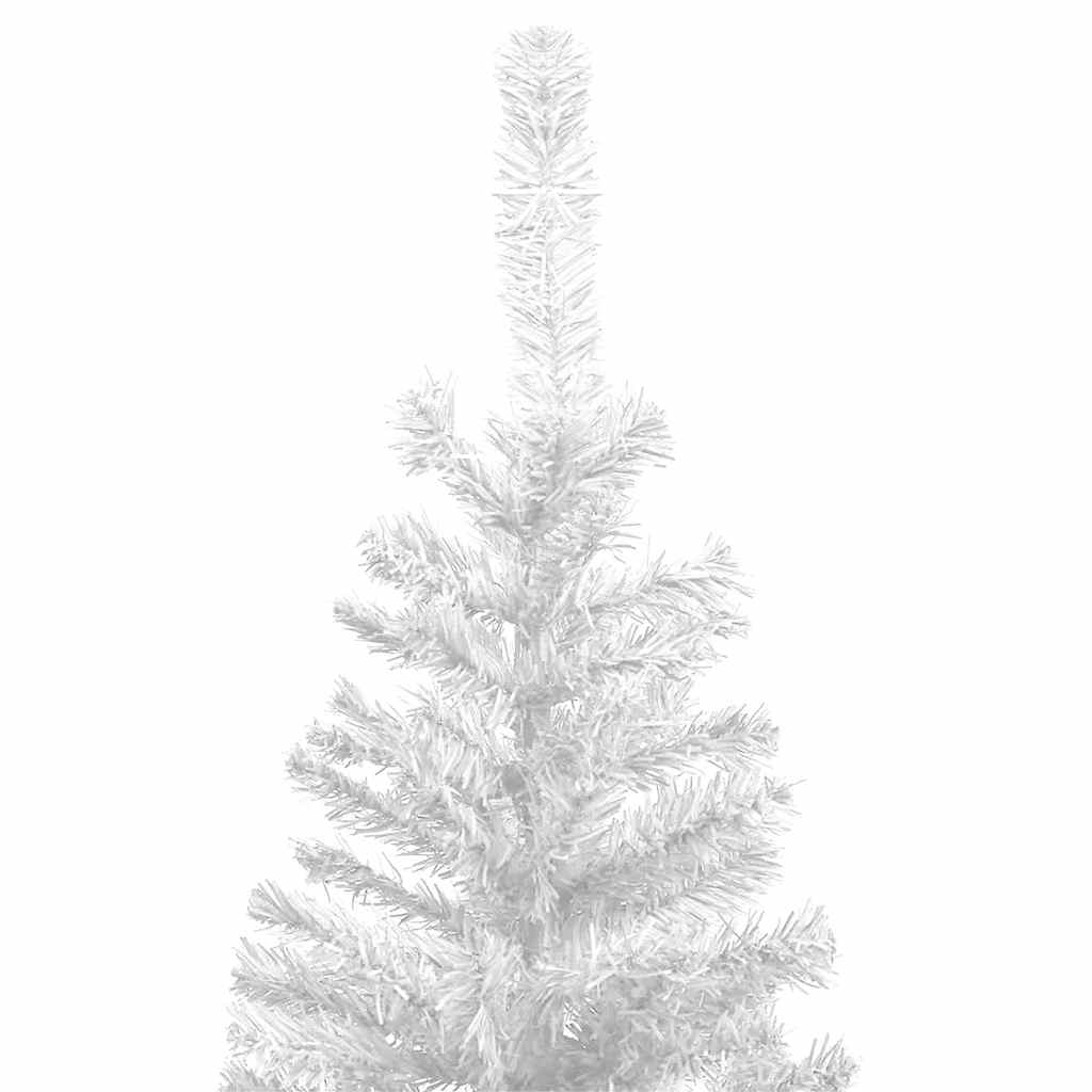 Forhåndsbelyst kunstig juletre med kulesett L 240 cm hvit