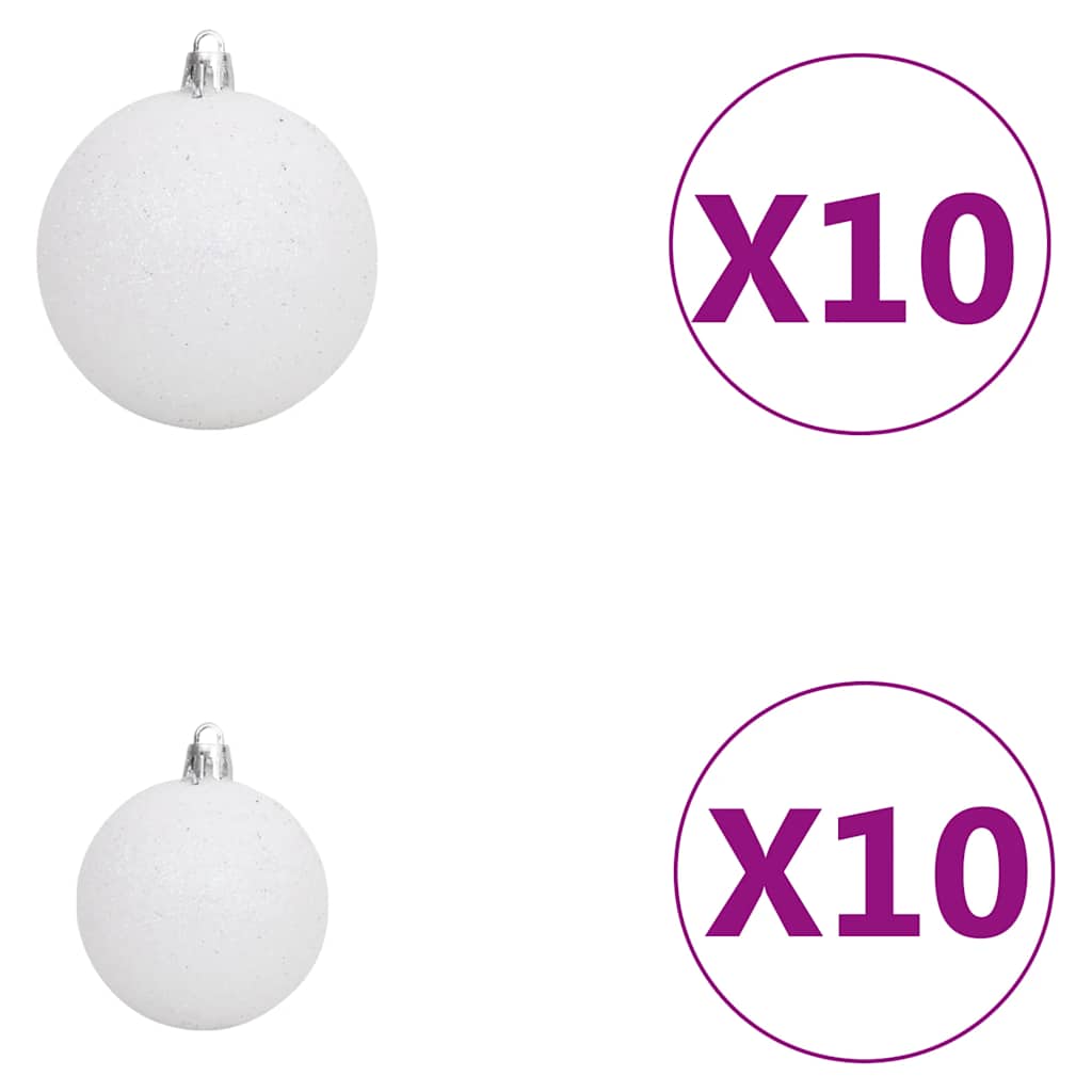 Forhåndsbelyst kunstig juletre med kulesett grønn 210 cm PVC