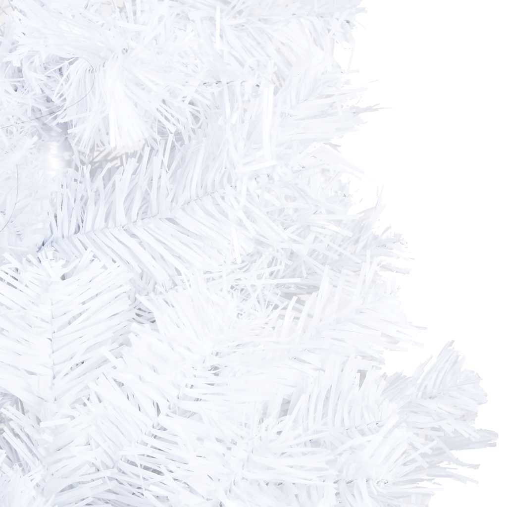 Forhåndsbelyst kunstig juletre med kulesett hvit 240 cm