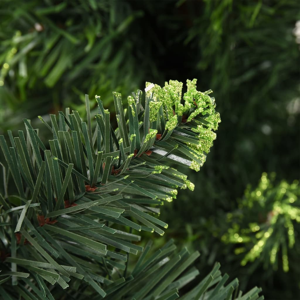 Forhåndsbelyst kunstig juletre med kongler grønn 210 cm