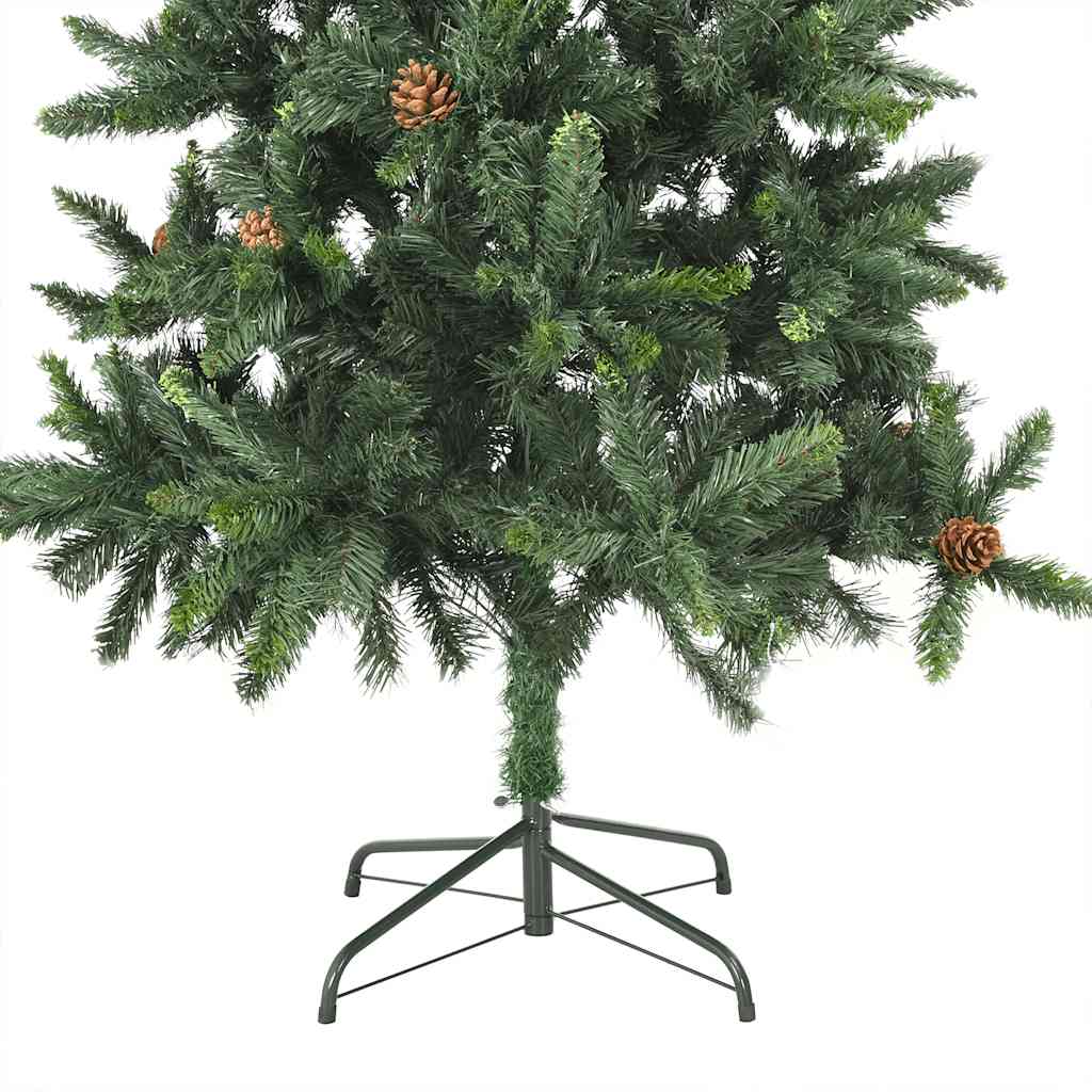 Forhåndsbelyst kunstig juletre med kulesett grønn 210 cm