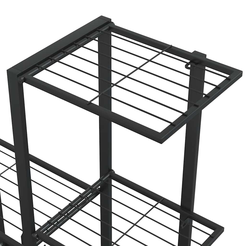 Blomsterstativ med hjul 94,5x25x92,5 cm svart metall