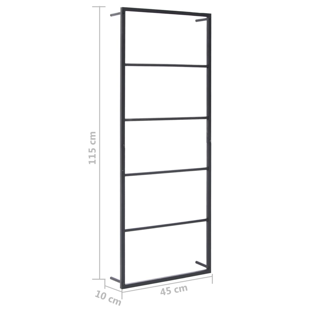 Håndklestativ 45x10x115 cm stål svart