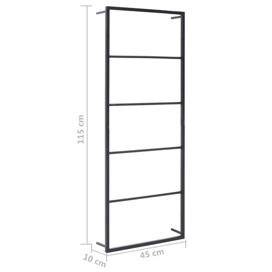 Håndklestativ 45x10x115 cm stål svart