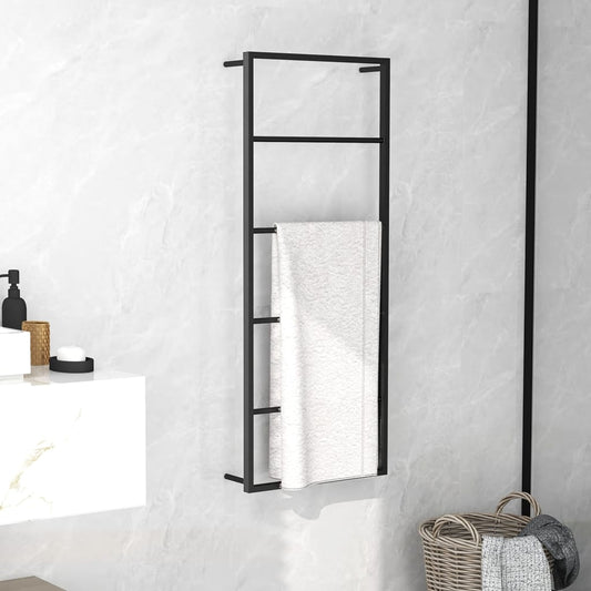 Håndklestativ 45x10x115 cm stål svart