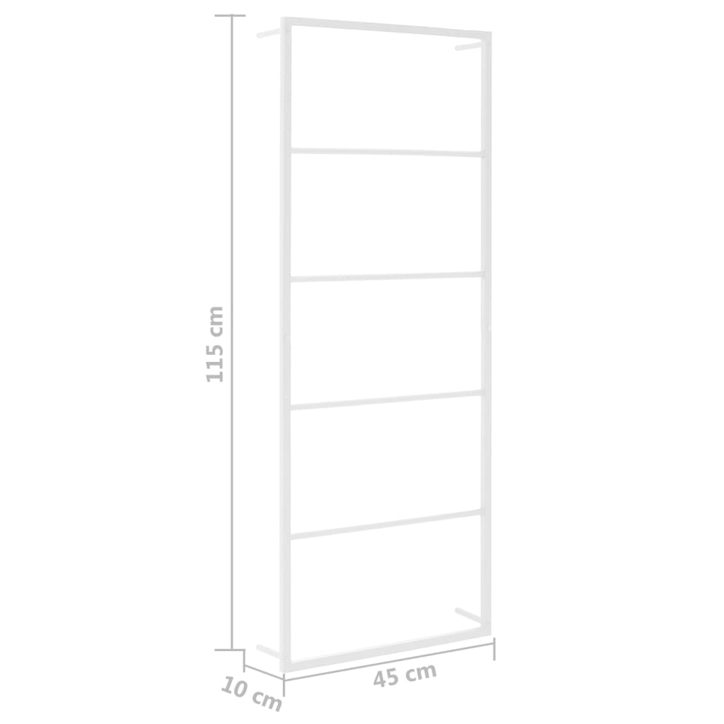 Håndklestativ hvit 45x10x115 cm stål
