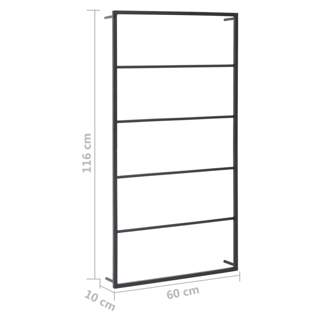 Håndklestativ 60x10x116 cm stål svart