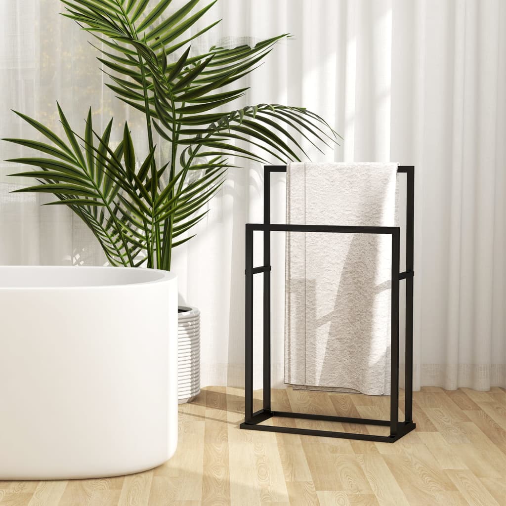 Håndklestativ svart 48x24x78,5 cm jern