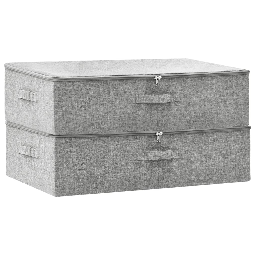 Oppbevaringsbokser 2 stk stoff 70x40x18 cm grå