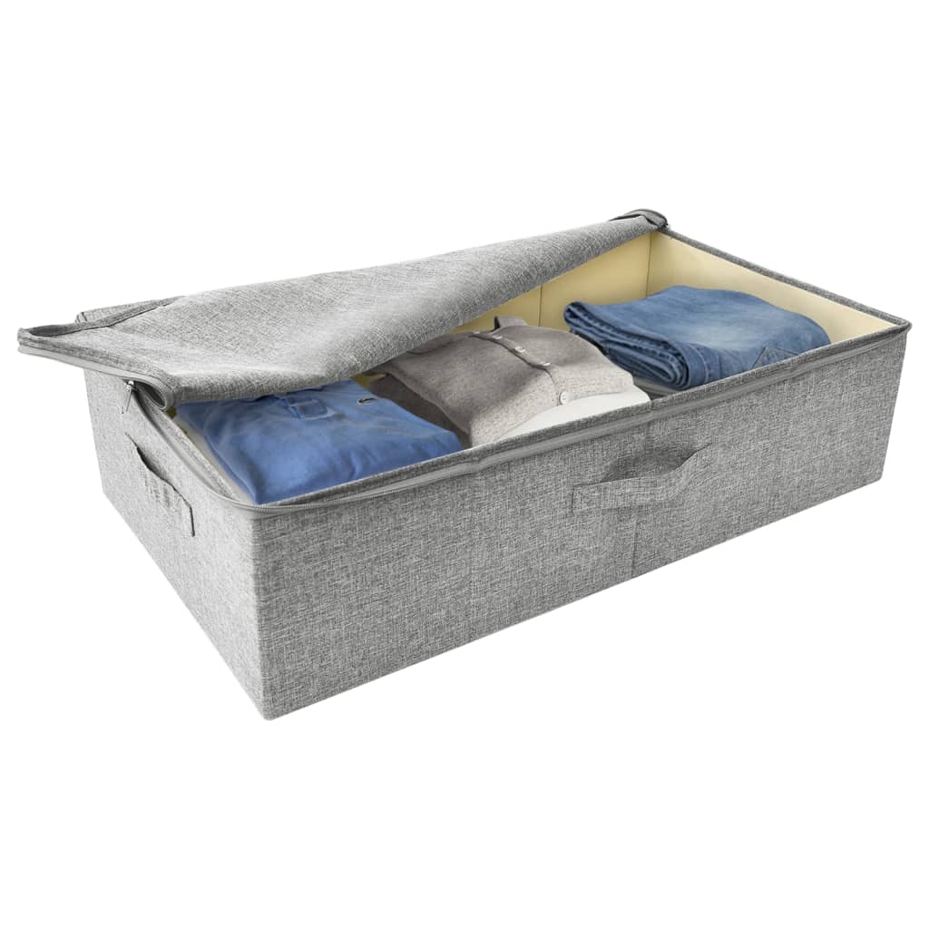 Oppbevaringsbokser 2 stk stoff 70x40x18 cm grå