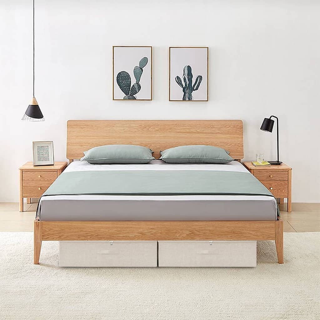 Oppbevaringsboks stoff 70x40x18 cm kremhvit