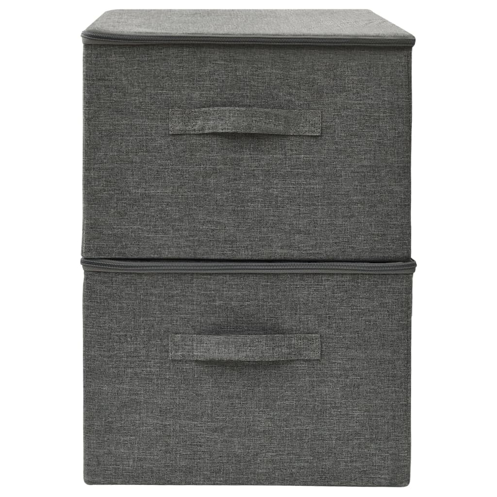 Oppbevaringsbokser 2 stk stoff 43x34x23 cm antrasitt