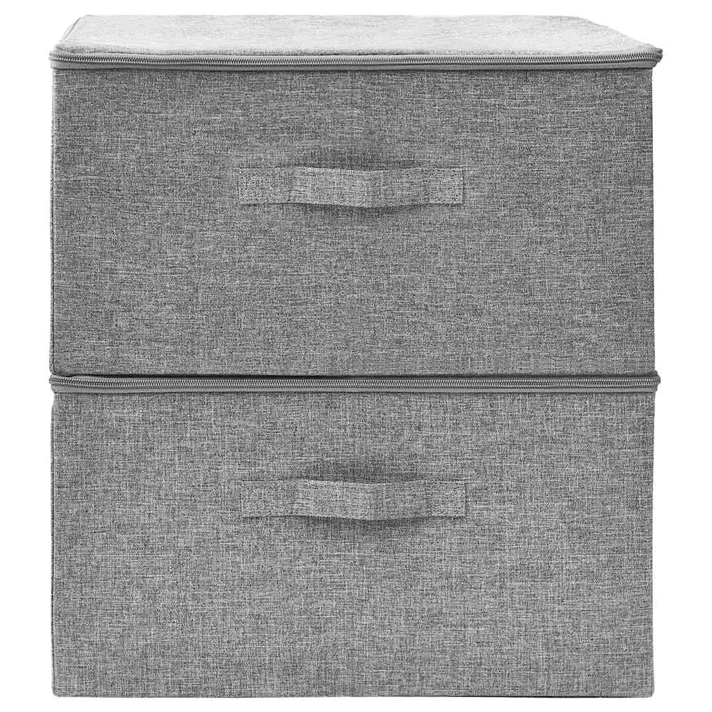 Oppbevaringsbokser 2 stk stoff 43x34x23 cm grå