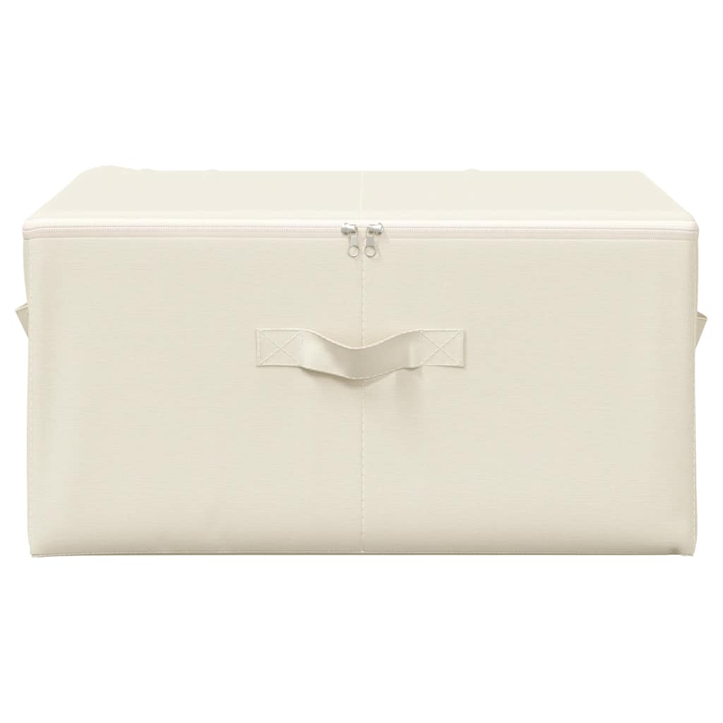 Oppbevaringsbokser 2 stk stoff 43x34x23 cm kremhvit