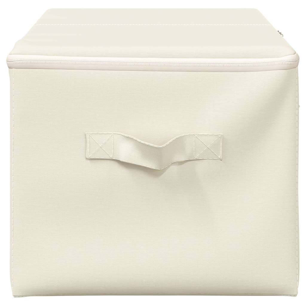 Oppbevaringsbokser 2 stk stoff 43x34x23 cm kremhvit