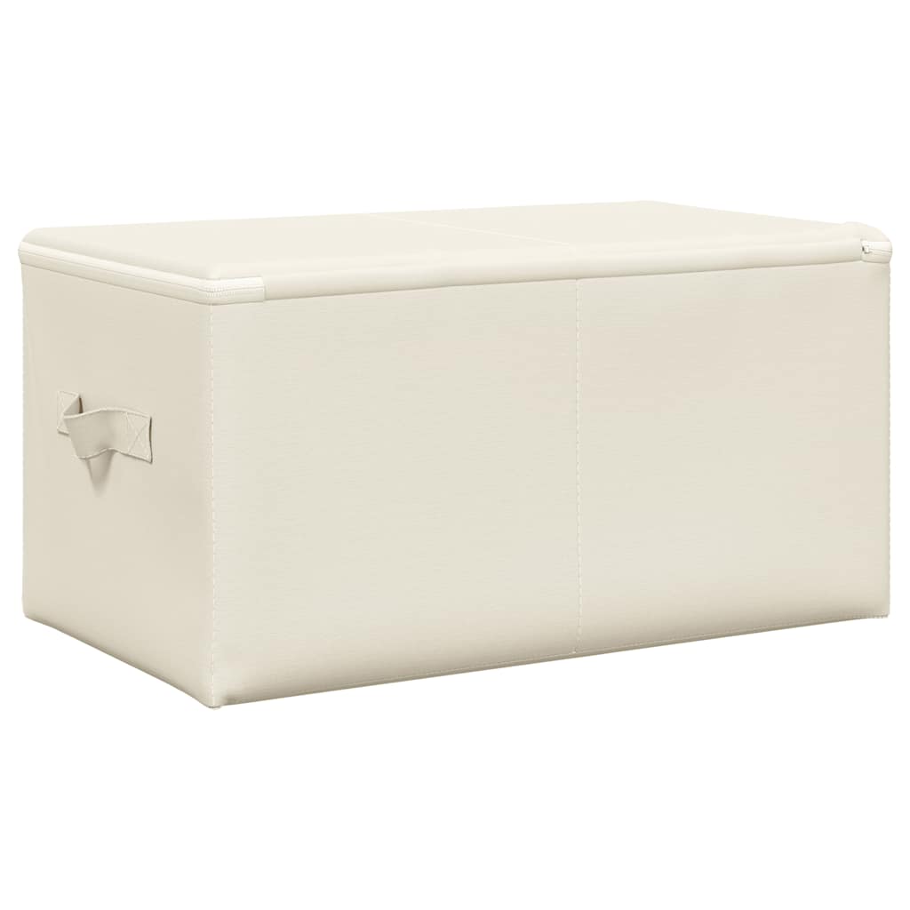 Oppbevaringsbokser 2 stk stoff 43x34x23 cm kremhvit
