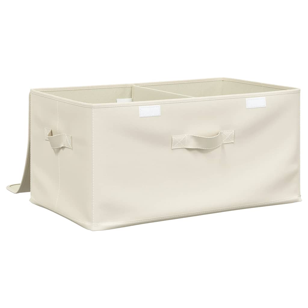 Oppbevaringsbokser 2 stk stoff 43x34x23 cm kremhvit