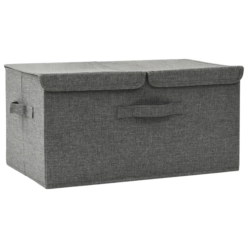 Oppbevaringsboks stoff 50x30x25 cm antrasitt