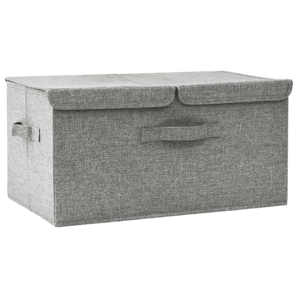 Oppbevaringsboks stoff 50x30x25 cm grå