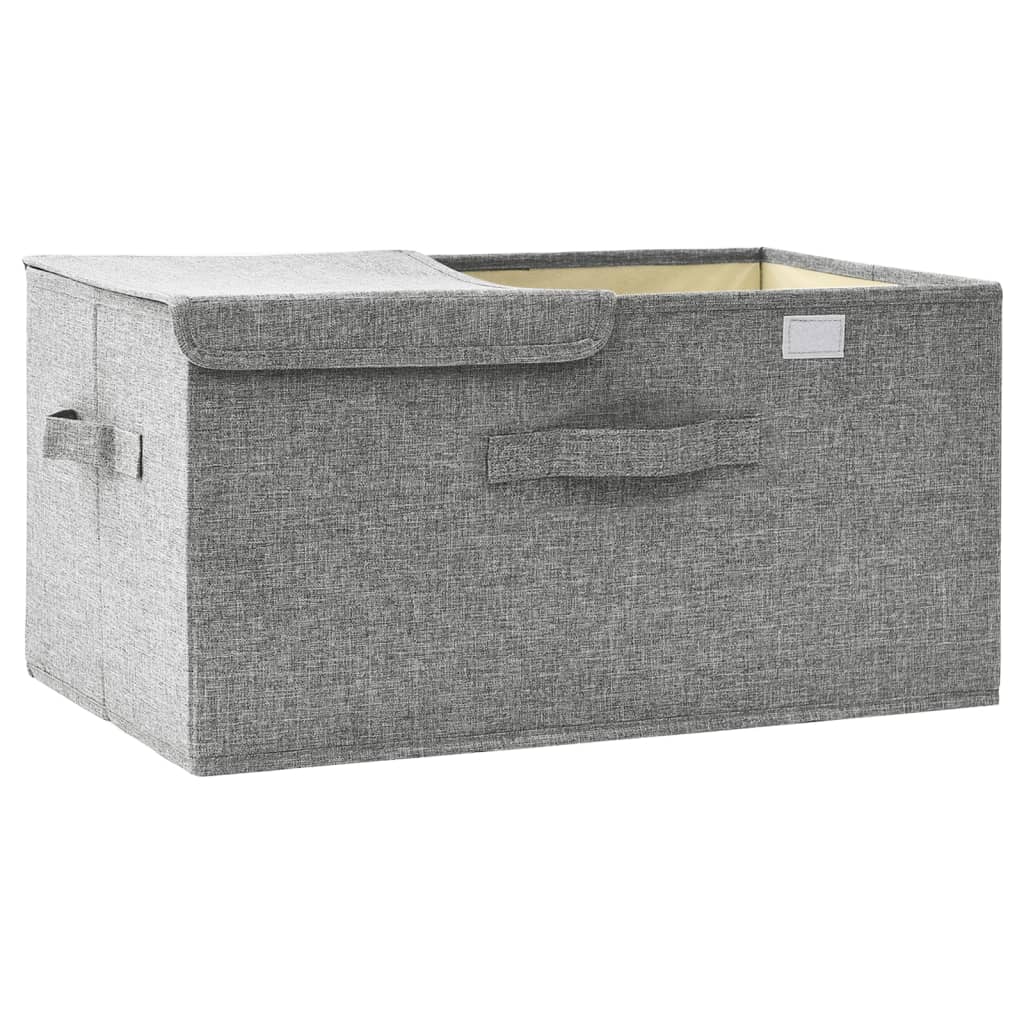 Oppbevaringsboks stoff 50x30x25 cm grå