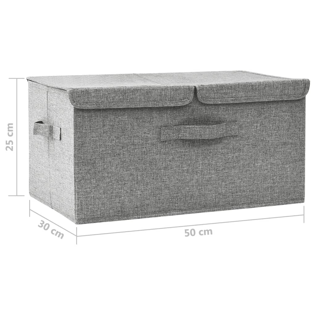 Oppbevaringsboks stoff 50x30x25 cm grå