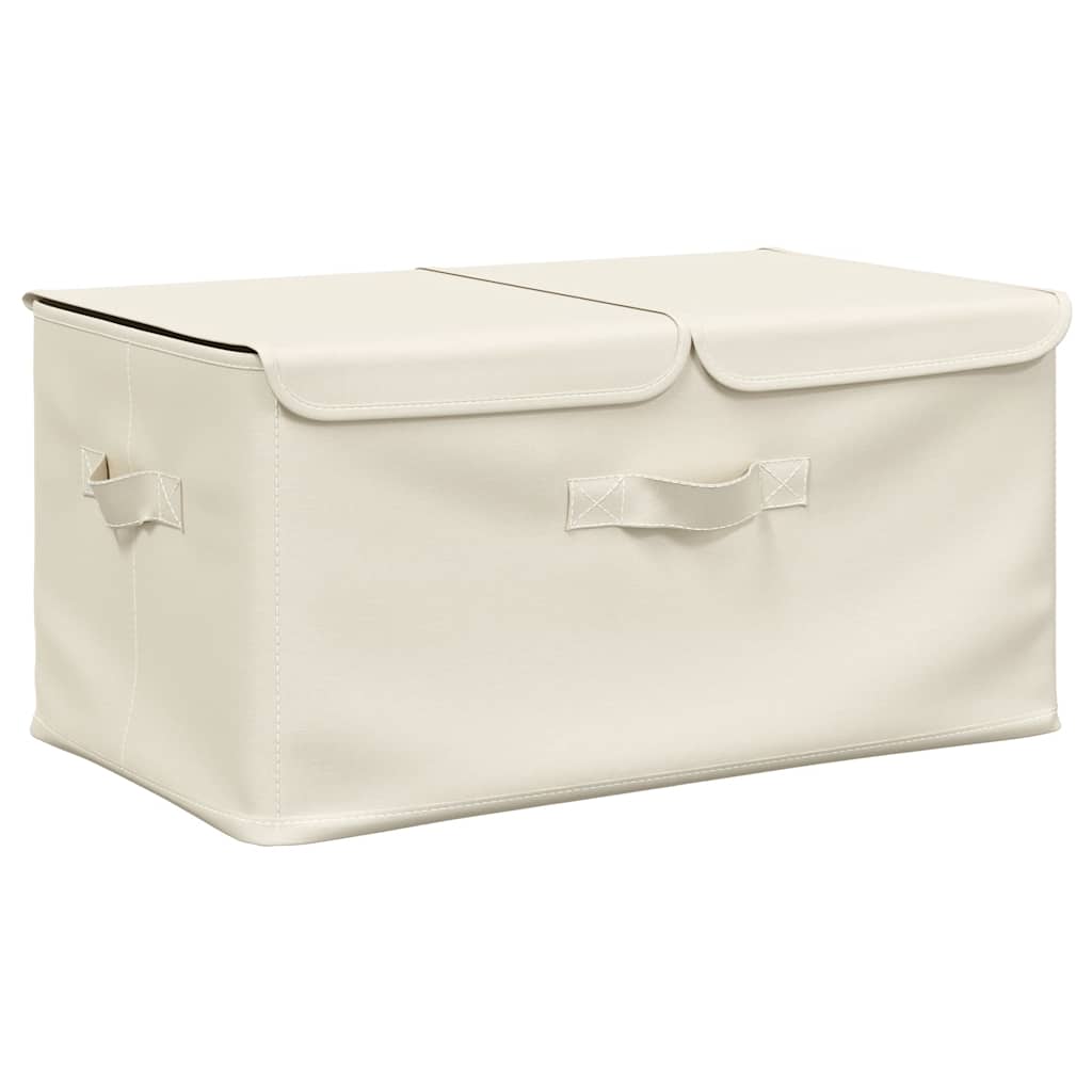 Oppbevaringsboks stoff 50x30x25 cm kremhvit