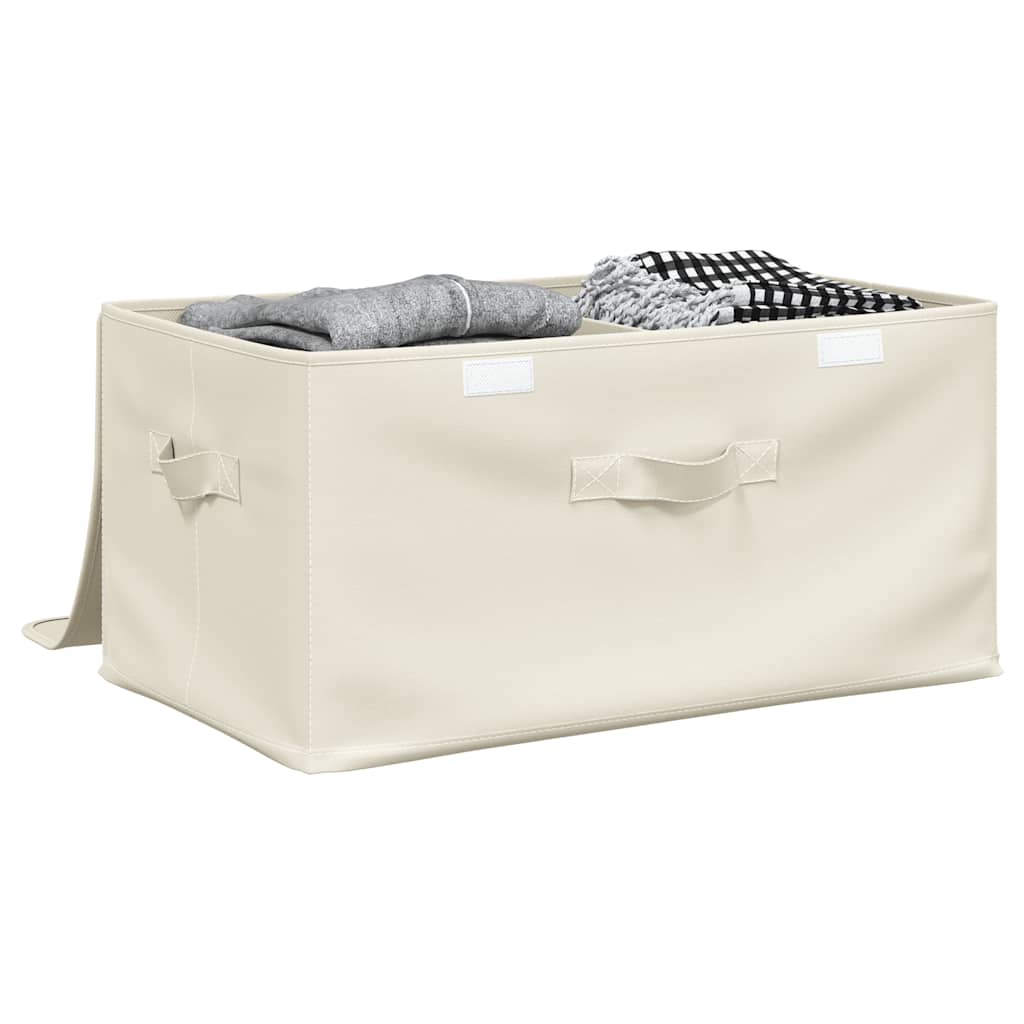 Oppbevaringsboks stoff 50x30x25 cm kremhvit