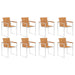 Hagestoler 8 stk heltre akasie og rustfritt stål