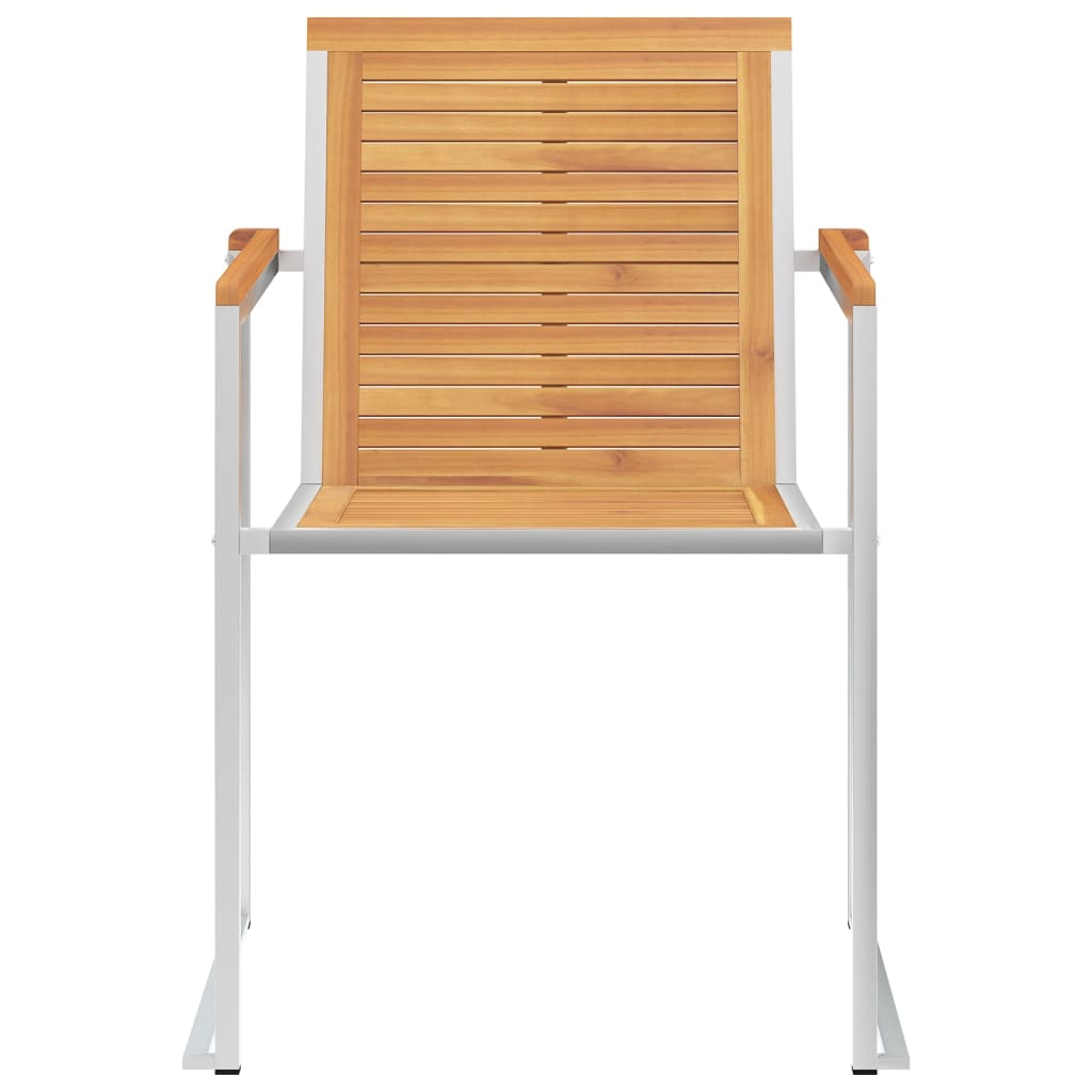 Hagestoler 4 stk heltre teak og rustfritt stål