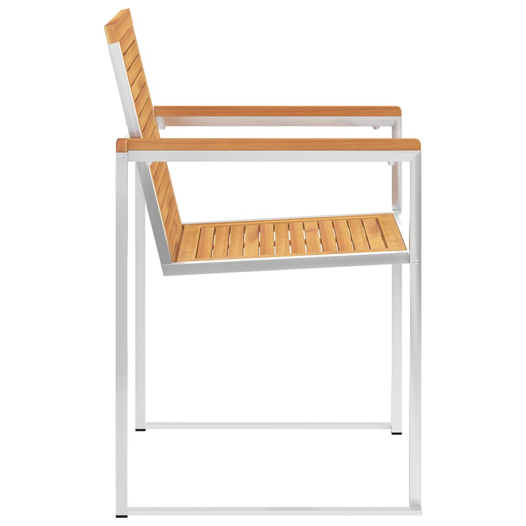 Hagestoler 4 stk heltre teak og rustfritt stål