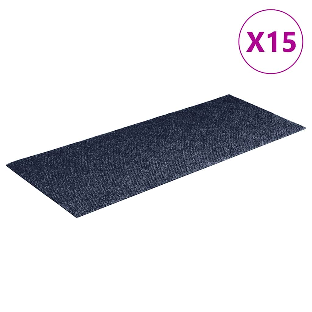 Trappematter selvklebende 15 stk 60x25 cm gråblå rektangulære