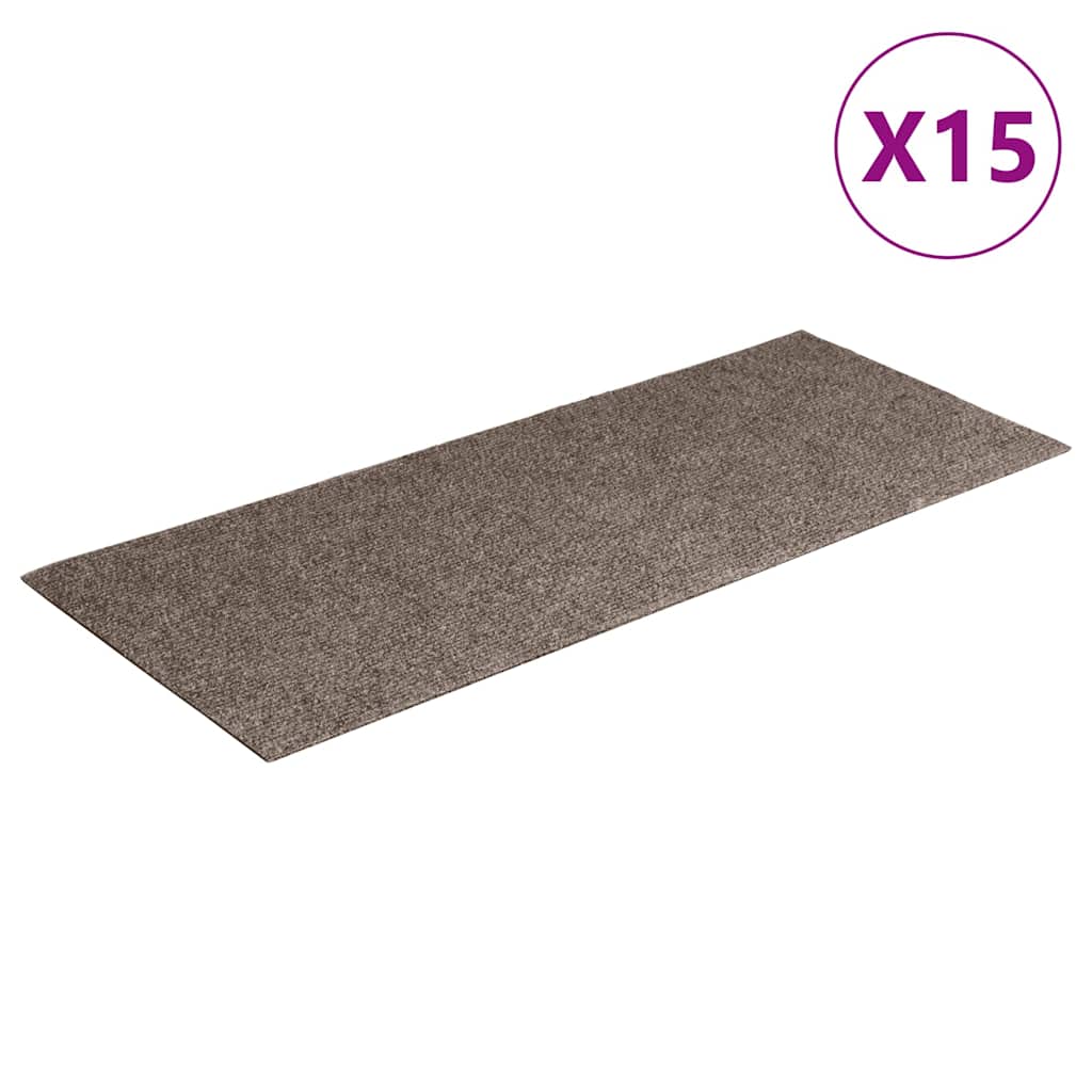 Trappematter selvklebende 15 stk 60x25 cm beige rektangulære