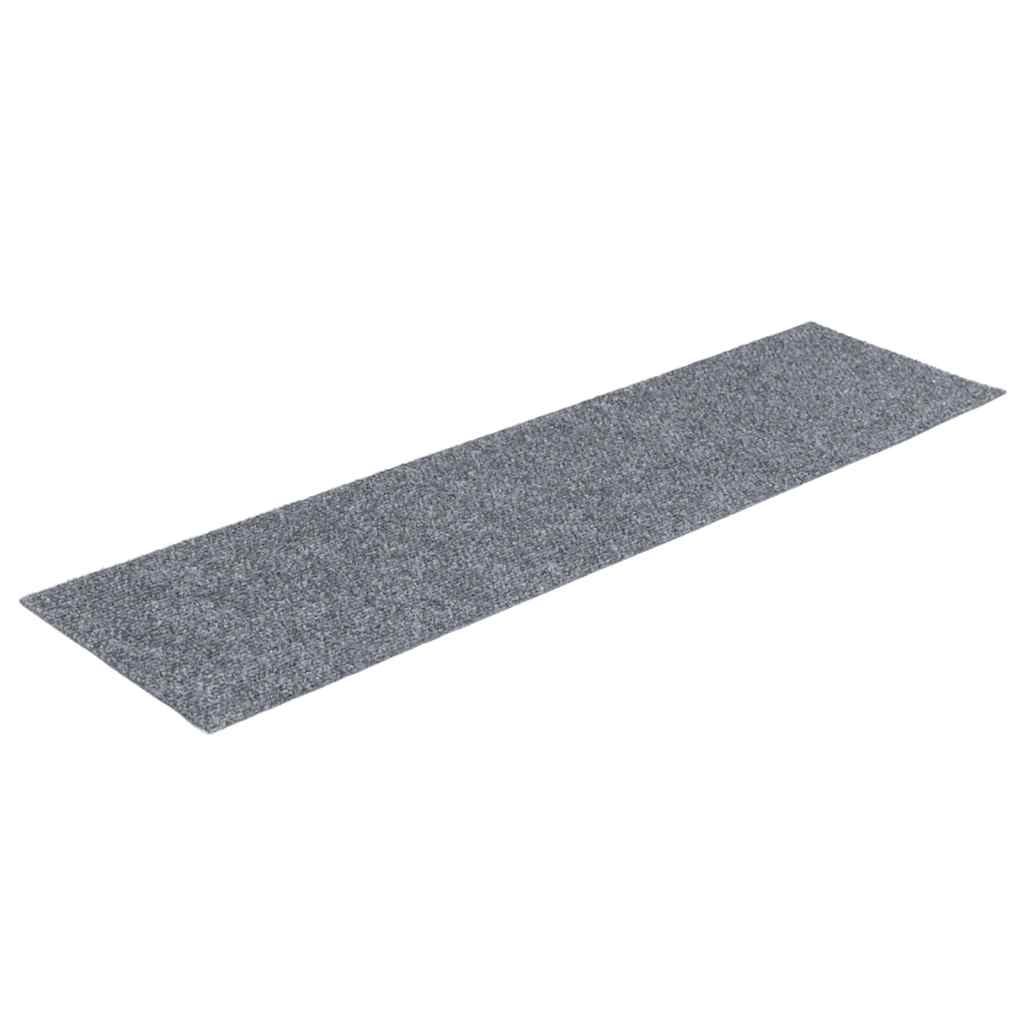Trappematter selvklebende 15 stk 76x20 cm lysegrå rektangulære