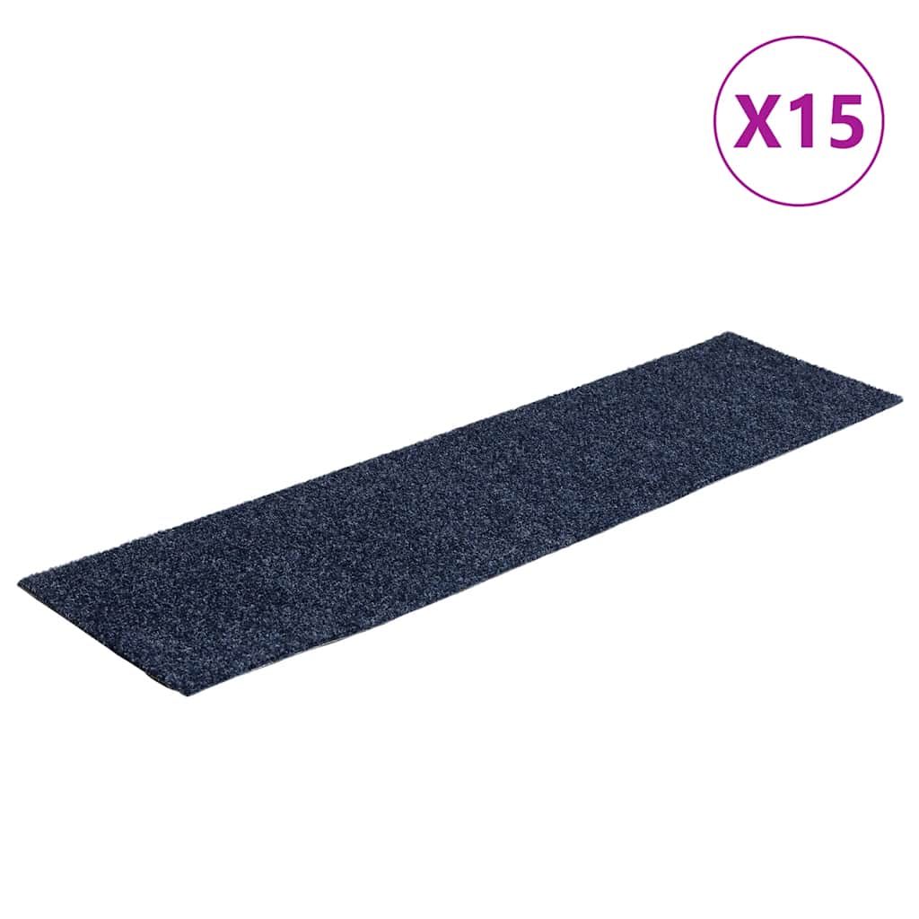 Trappematter selvklebende 15 stk 76x20 cm gråblå rektangulære