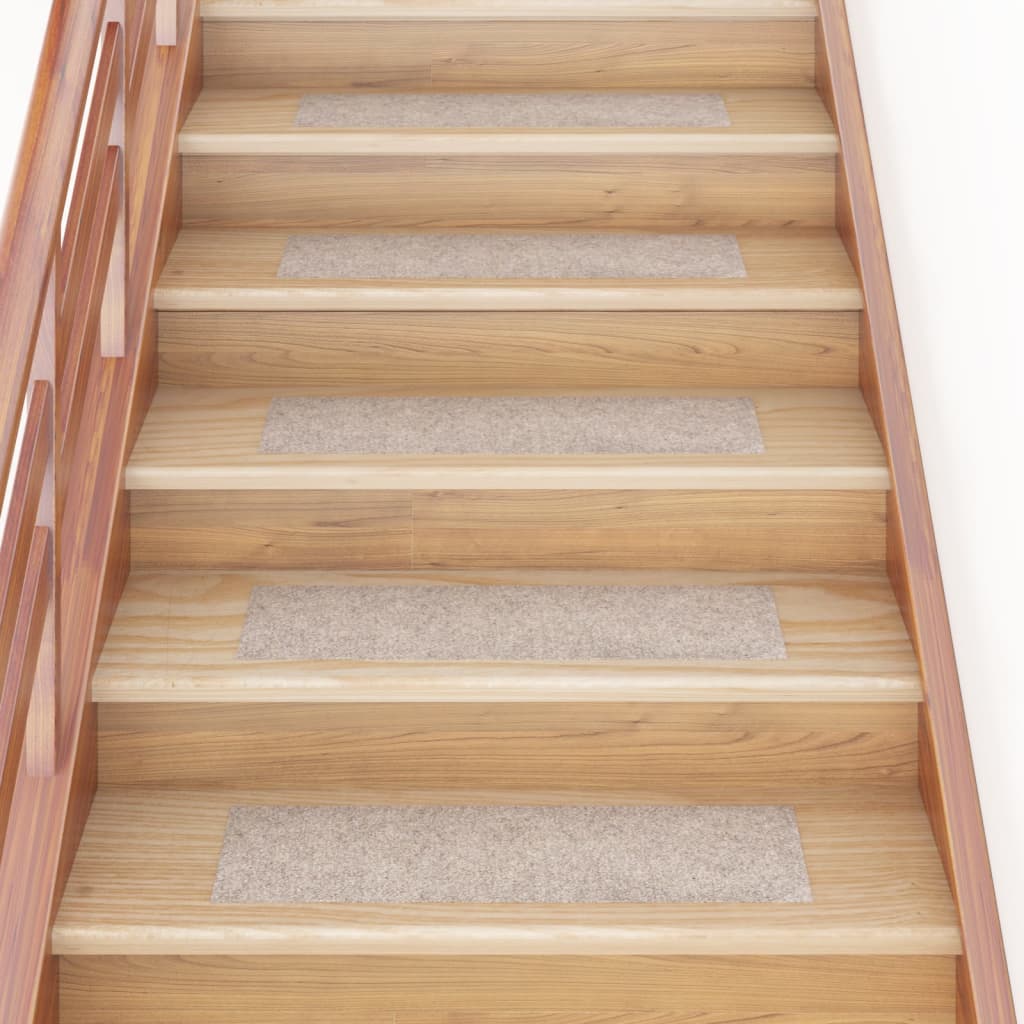 Trappematter selvklebende 15 stk 76x20 cm beige rektangulære