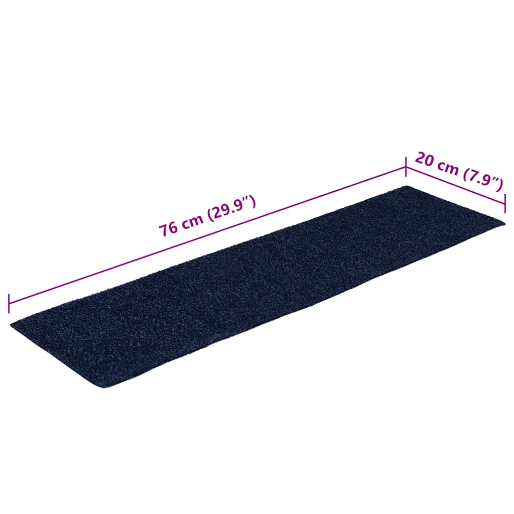 Trappematter selvklebende 15 stk 76x20 cm marineblå rektangulære