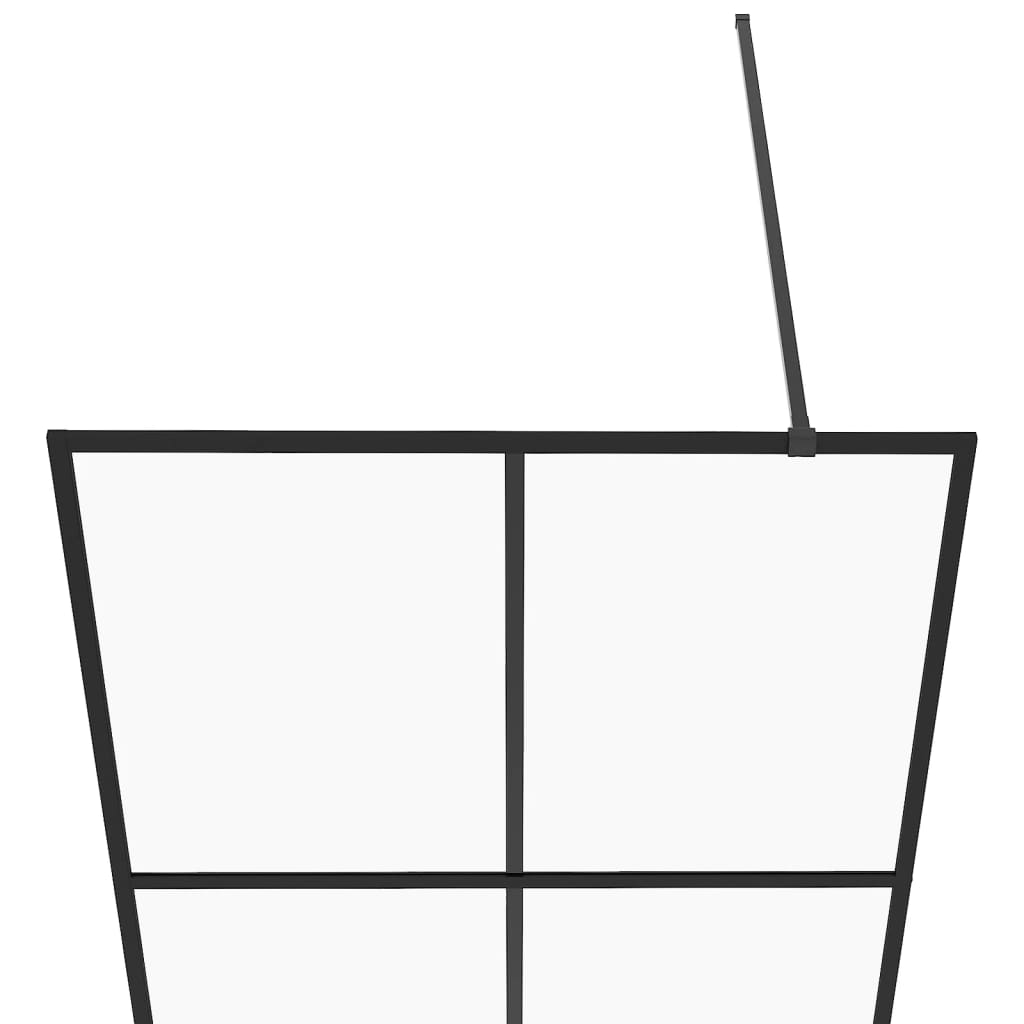 Dusjvegg med klart ESG-glass 80x195 cm svart