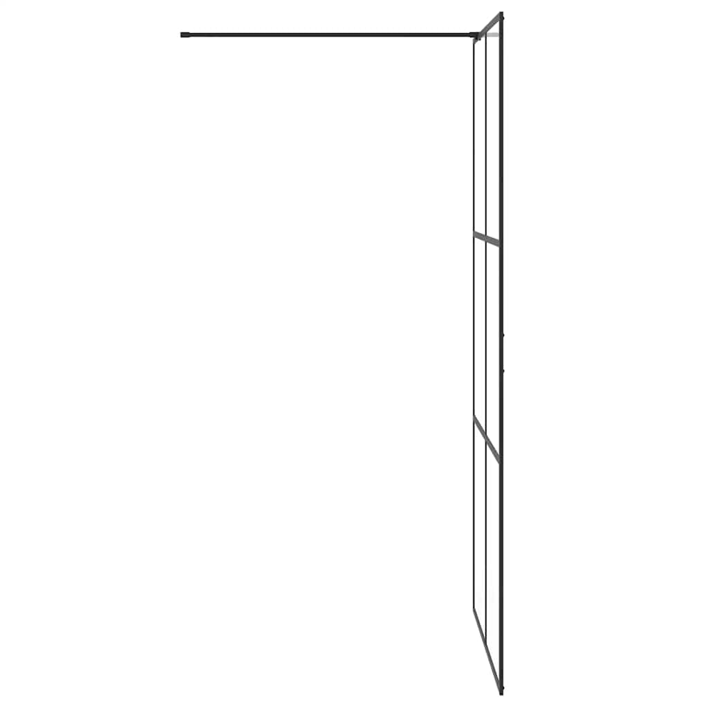 Dusjvegg med klart ESG-glass 100x195 cm svart
