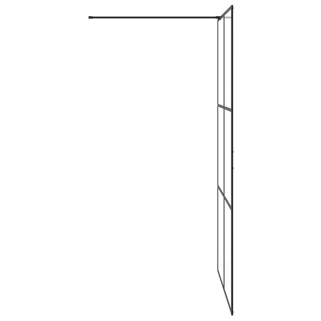 Dusjvegg med klart ESG-glass 115x195 cm svart