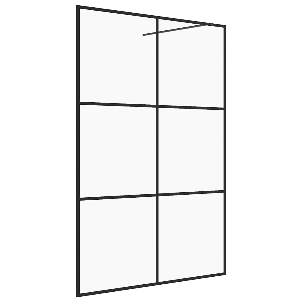 Dusjvegg med klart ESG-glass 140x195 cm svart