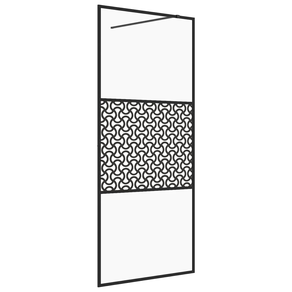 Dusjvegg med klart ESG-glass 80x195 cm svart