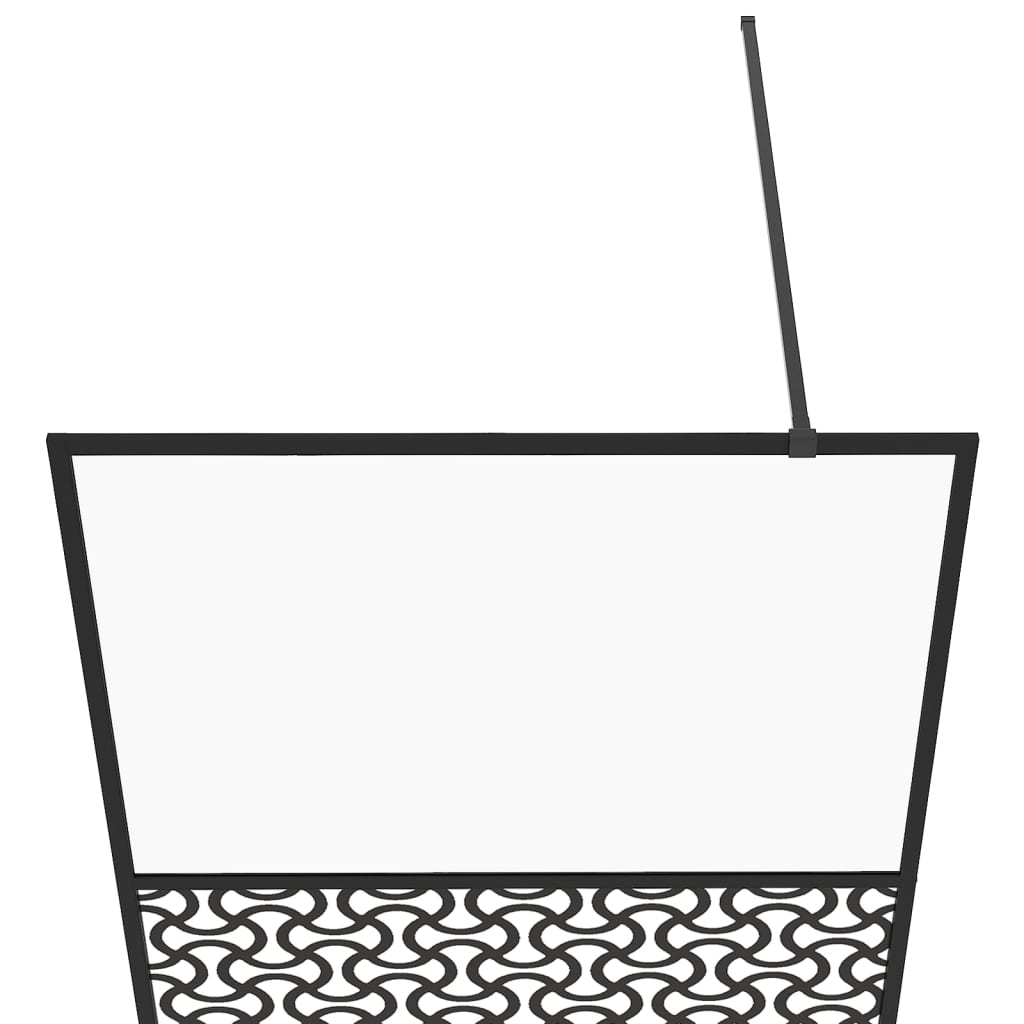 Dusjvegg med klart ESG-glass 90x195 cm svart