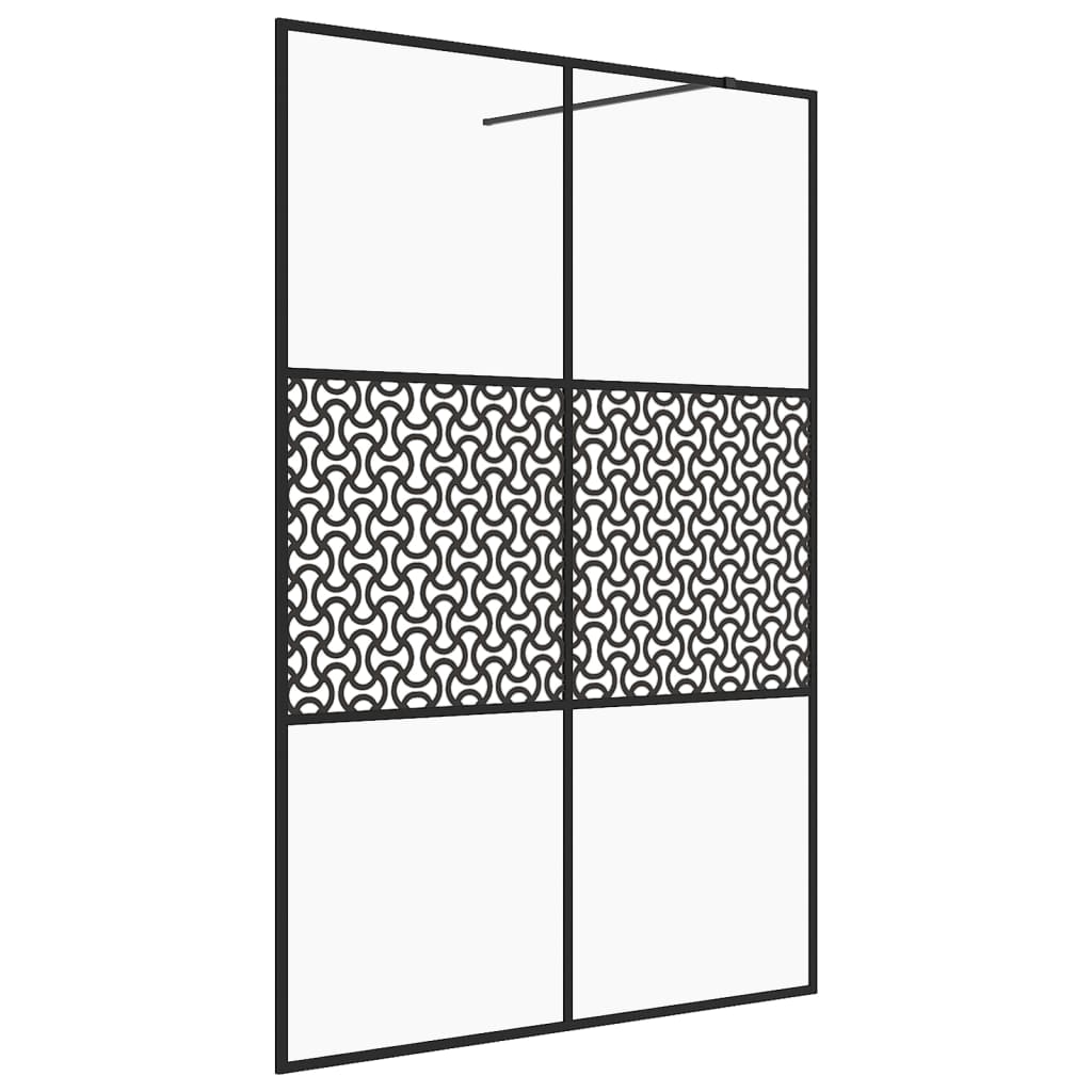 Dusjvegg med klart ESG-glass 140x195 cm svart