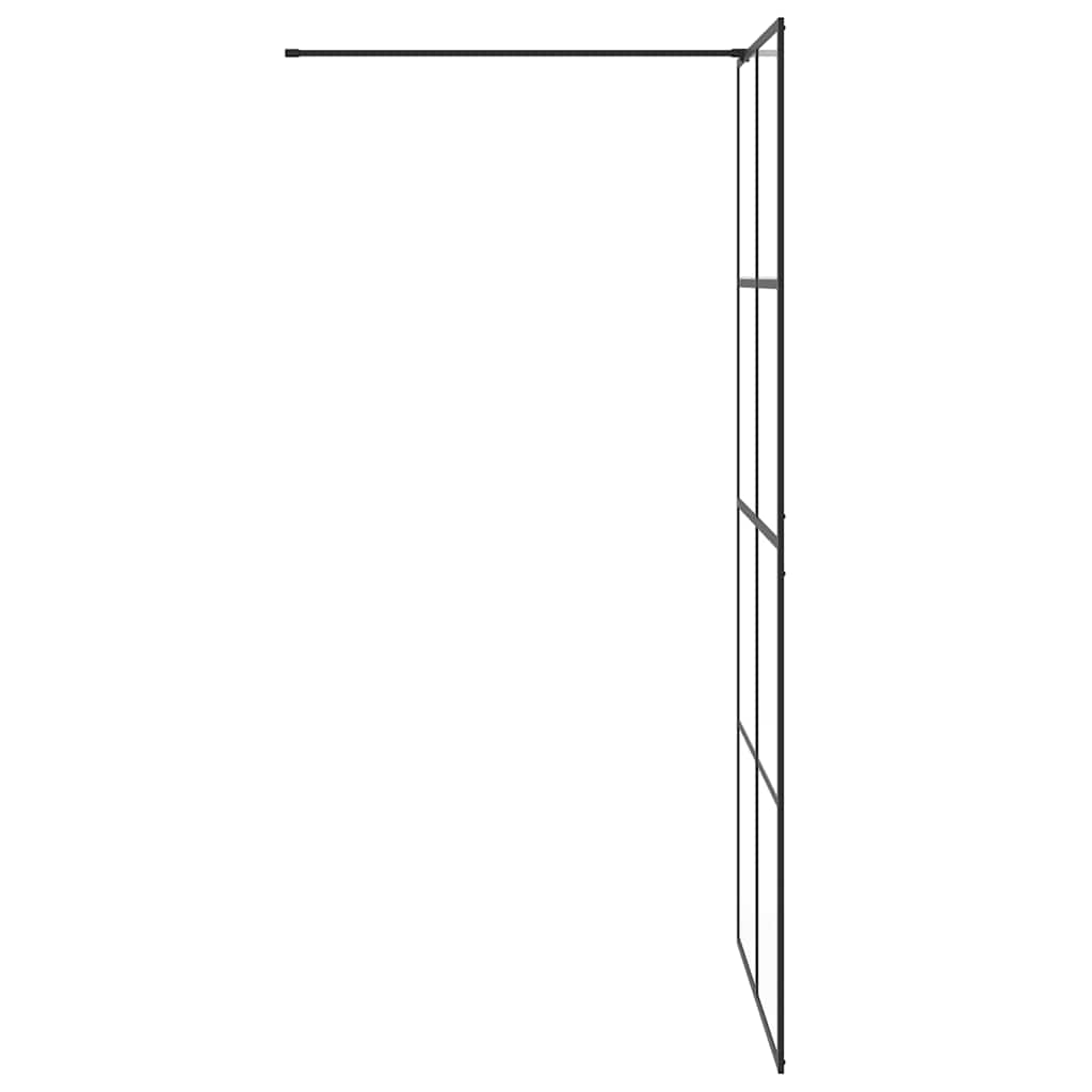 Dusjvegg med klart ESG-glass 100x195 cm svart